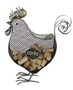 Rustic Rooster Metal Cork Keeper
