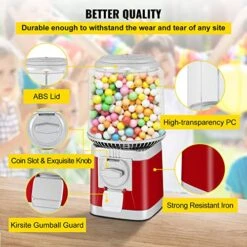 Mophorn Gumball Machine, 1-inch Candy Vending Machine, Commercial Gumball Vending Machine With Adjustable Candy Outlet Size, Metal Gumball Dispenser Machine For Home, Gaming Stores -Peugeot Shop 5142wyqLIAL