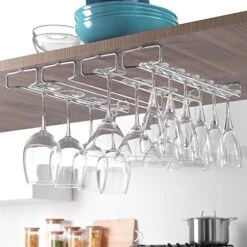 Metaltex Rail Wine Glass Undershelf Rack/Hanger, Set Of 2, 41cm -Peugeot Shop 5143Y3eRX4L