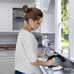 Sponge Holder For Kitchen Sink - Dish Sponge Caddy For Kitchen Sink - Ceramic Sponge Holder - Kitchen Sink Accessories - Farmhouse Fall Decor - Kitchen Counter Decor - Sink Organizer - Black -Peugeot Shop 5145ToDTv8L