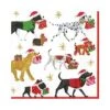 Christmas Delivery Paper Luncheon Napkins In White - Four Packs Of 20