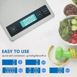 Digital Food Scale 33LB/15KG High Capacity, Accurate Weighing, Stainless Steel Electronic Kitchen Scale (Cooking/Baking/Meat/Coffee). -Peugeot Shop 514Njx2NVdL