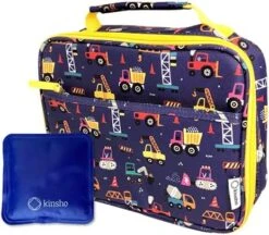 Dinosaur Lunch Box With For Boys With Ice Pack, Insulated Bag For Toddlers Kids Girls Baby Boy Daycare Pre-School Kindergarten, Container Boxes For Small Kid Snacks Lunches, BPA Free, Blue Orange Dino -Peugeot Shop 514OeyWdJQS. AC