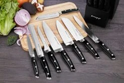 22-Piece Kitchen Knife Set With Block, Include 2-pair Chef Knives, Carving Fork And Sharpener (Dual-Chef Sets) -Peugeot Shop 514QloWUcgL