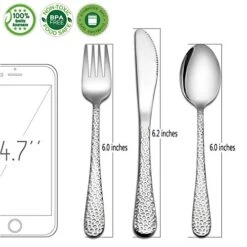 9-Piece Toddler Kids Silverware Flatware Set, HaWare Stainless Steel Hammered(Adult Look) Preschooler Eating Utensils, Adult Diet Tableware, Includes 3 Spoons 3 Forks 3 Butter Knives, Dishwasher Safe
