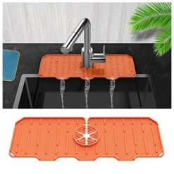 GENERIC Silicone Faucet Mat For Kitchen Sink Handle Drip Catcher Mat - Sink Splash Guard – Faucet Absorbent Mat For Kitchen & Bathroom Countertop Protect Accessories (Grey) 11 GENERIC Silicone Faucet Mat For Kitchen Sink Handle Drip Catcher Mat - Sink Splash Guard – Faucet Absorbent Mat For Kitchen & Bathroom Countertop Protect Accessories (Grey) -Peugeot Shop 514YUytmAOL