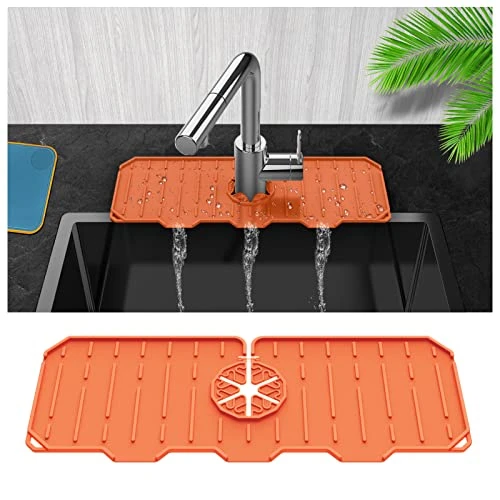 GENERIC Silicone Faucet Mat For Kitchen Sink Handle Drip Catcher Mat - Sink Splash Guard – Faucet Absorbent Mat For Kitchen & Bathroom Countertop Protect Accessories (Grey) 6 GENERIC Silicone Faucet Mat For Kitchen Sink Handle Drip Catcher Mat - Sink Splash Guard – Faucet Absorbent Mat For Kitchen & Bathroom Countertop Protect Accessories (Grey) - Image 6