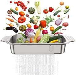 Collapsible Colander Strainer, Food Grade 304 Stainless Steel Over Sink Strainer, Big Collapsible Strainer, Easy To Wash Vegetables And Fruits, Drain Cooked Pasta And Dry Dishes 10 Collapsible Colander Strainer, Food Grade 304 Stainless Steel Over Sink Strainer, Big Collapsible Strainer, Easy To Wash Vegetables And Fruits, Drain Cooked Pasta And Dry Dishes -Peugeot Shop 514dg9rbRHL. AC