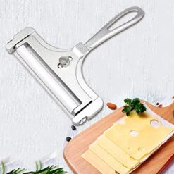 Stainless Steel Wire Cheese Slicer, Adjustable Thickness Cheese Cutter For Soft, Semi-Hard Cheeses Kitchen Cooking Tool 11 Stainless Steel Wire Cheese Slicer, Adjustable Thickness Cheese Cutter For Soft, Semi-Hard Cheeses Kitchen Cooking Tool -Peugeot Shop 514eERSNU8L