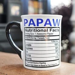 Papaw Mug, 16oz. Large Ceramic Papaw Coffee Mug, Papaw Gifts -Peugeot Shop 514may6fKIL