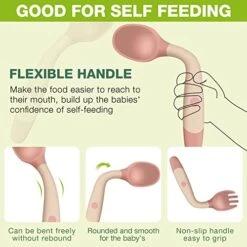 Toddler Utensils Baby Spoons And Forks Set With Case Bendable Self Feeding Training Flatware Silicone Spoon Fork For Kids Babies Children Handle Toddler Set, Green, Pink, Yellow (3 Sets) 10 Toddler Utensils Baby Spoons And Forks Set With Case Bendable Self Feeding Training Flatware Silicone Spoon Fork For Kids Babies Children Handle Toddler Set, Green, Pink, Yellow (3 Sets) -Peugeot Shop 514nOvPPYrL