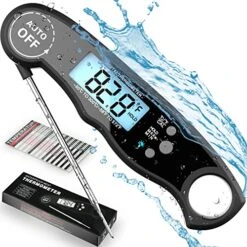 Digital Meat Thermometer, Waterproof Instant Read Food Thermometer For Cooking And Grilling, Kitchen Gadgets With Backlight & Calibration For Candy, BBQ Grill, Liquids, Beef, Turkey