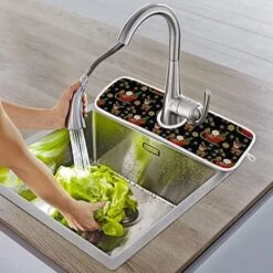2 Pack Xmas Soldier Kitchen Faucet Drying Mat 15''x 6'' Dish Drain Drying Pad Christmas Nutcrackers Absorbent Splash Guard Behind Faucet Drip Catcher Protectors For Sink Bar Bathroom -Peugeot Shop 514tQfymrL. AC