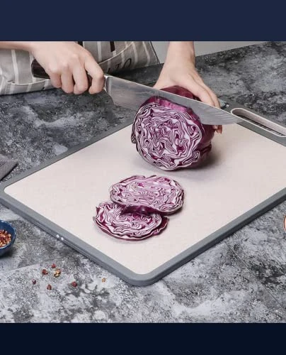 Double Sided Cutting Board,Stainless Steel Cutting Board For Kitchen,Large Size 17.8" X 12.2",Cutting Board For Meat,Cutting Board With Knife Sharpener 5 Double Sided Cutting Board,Stainless Steel Cutting Board For Kitchen,Large Size 17.8" X 12.2",Cutting Board For Meat,Cutting Board With Knife Sharpener - Image 5