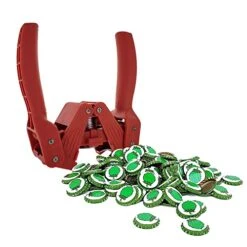 Red Bottle Capper With Hop Cone Crown Oxygen Barrier Beer Bottle Caps (144 Count)