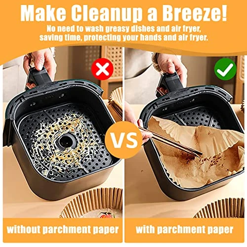 Air Fryer Liners Set, 100PCS Parchment Paper Disposable + 1PC Silicone Air Fryer Liner Reusable For Easy Bake Oven And Roaster (6.1inch, Round) 2 Air Fryer Liners Set, 100PCS Parchment Paper Disposable + 1PC Silicone Air Fryer Liner Reusable For Easy Bake Oven And Roaster (6.1inch, Round) - Image 2