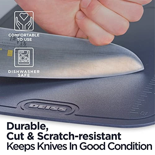 LUX Durable TPU Cutting Boards For Kitchen, Set Of 2, Double-Sided Non-Slip Chopping Board, Built-in Ruler, Flexible Large Cutting Board, Deep Juice Grooves, Dishwasher Safe 3 LUX Durable TPU Cutting Boards For Kitchen, Set Of 2, Double-Sided Non-Slip Chopping Board, Built-in Ruler, Flexible Large Cutting Board, Deep Juice Grooves, Dishwasher Safe - Image 3