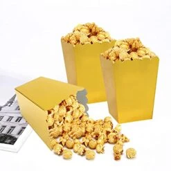 24 Pcs Popcorn Boxes Mini Paper Popcorn Box Cardboard Popcorn Container For Party, Gold -Peugeot Shop 515C0ivySmL