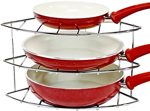 DecoBros 3-Tier Counter And Cabinet Corner Shelf Organizer, Chrome 2 DecoBros 3-Tier Counter And Cabinet Corner Shelf Organizer, Chrome - Image 2