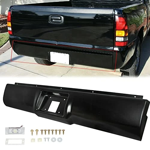 HSCHER Rear Bumper Roll Pan With LED Lamp For:Silverado 1 HSCHER Rear Bumper Roll Pan With LED Lamp For:Silverado