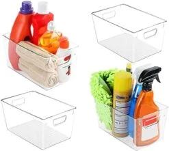 Pantry Organization And Storage Bins - Set Of 4 Large Pantry Organizer Bins - Clear Organizing Bins Or Clear Storage Bins For Organization - Fridge Organizer With Built In Handles -Peugeot Shop 515LGY1RQgL. AC