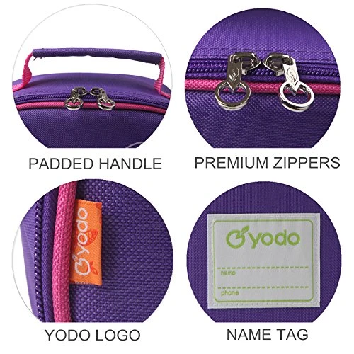 Yodo Kids Insulated Lunch Tote Bag With Name Tag For Girls, Butterfly 5 Yodo Kids Insulated Lunch Tote Bag With Name Tag For Girls, Butterfly - Image 5