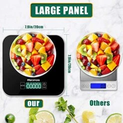 33lb Food Scale, Digital Food Scale Kitchen Scale,1g/0.1 Oz Precise Graduation, 8 Units, Tare Function, Touch Button, Backlit LCD, Waterproof Tempered Glass Surface (Black) -Peugeot Shop 515Od06aAaL