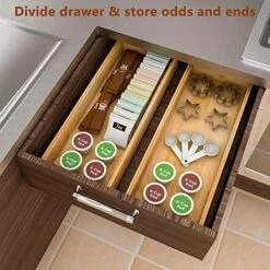 Bamboo Drawer Organizer Storage Box Kitchen - Wood Stackable Tray Utensil Organizer For Office Drawers, Cabinets, Shelves, Pantry, Or Bathroom Counter, Drawer Dividers For Silverware Set Of 2, 15x6x2.5 Inch 13 Bamboo Drawer Organizer Storage Box Kitchen - Wood Stackable Tray Utensil Organizer For Office Drawers, Cabinets, Shelves, Pantry, Or Bathroom Counter, Drawer Dividers For Silverware Set Of 2, 15x6x2.5 Inch -Peugeot Shop 515RV7hrpNL