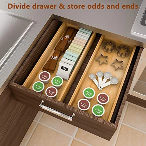 Bamboo Drawer Organizer Storage Box Kitchen - Wood Stackable Tray Utensil Organizer For Office Drawers, Cabinets, Shelves, Pantry, Or Bathroom Counter, Drawer Dividers For Silverware Set Of 2, 15x6x2.5 Inch 3 Bamboo Drawer Organizer Storage Box Kitchen - Wood Stackable Tray Utensil Organizer For Office Drawers, Cabinets, Shelves, Pantry, Or Bathroom Counter, Drawer Dividers For Silverware Set Of 2, 15x6x2.5 Inch - Image 3