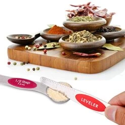 Magnetic Measuring Spoons Set, Dual Sided, Stainless Steel, Fits In Spice Jars, Multi-Color, Set Of 8 8 Magnetic Measuring Spoons Set, Dual Sided, Stainless Steel, Fits In Spice Jars, Multi-Color, Set Of 8 -Peugeot Shop 515dAu3ueJL