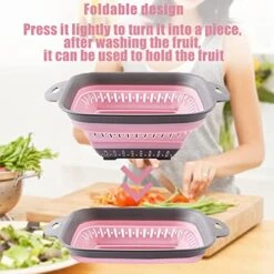 Sink Filter, Kitchen Folding Filter, Kitchen Gadgets,Washing Vegetables And Fruits-New Home Kitchen Essentials [2 Pieces (Blue, Pink)]