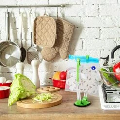 Baggy Rack Stands, 6 Pack, Adjustable Hands Free Clips For Food Storage Bags Plastic Freezer Bags, Bag Holders -Peugeot Shop 515hMMzW4AL