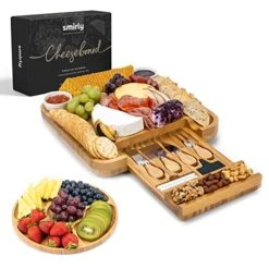 Charcuterie Boards Gift Set: Large Charcuterie Board Set, Bamboo Cheese Board Set - Unique Mothers Day Gifts For Mom - House Warming Gifts New Home, Wedding Gifts For Couple, Bridal Shower Gift