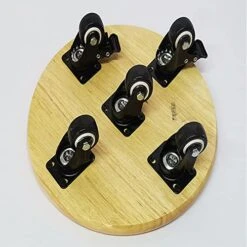 XSSS-ZC Log Color Solid Wood Removable Tray, Fish Tank With Wheel Bottom Support, Flower Pot Round Base, Universal Wheel Stool,Diameter: 25cm -Peugeot Shop 515p3R4azFL