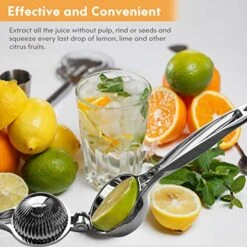 Lemon Squeezer, Monkkino Lemon Squeezer Juicer, Citrus Juicer Handheld, Lemon Juicer, Stainless Steel Juicer Hand Press, Lime Squeezer Bar Tool, Manual Citrus Press, Lime Juicer With Zester, 2 Pcs -Peugeot Shop 515vHdIS28L