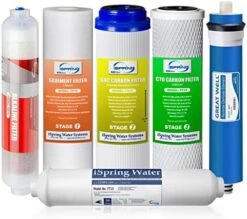 ISpring F5-75 Reverse Osmosis Replacement Water Filter Pack Set For 5-Stage System With 75 GPD RO Membrane, Stage 1 To 5 -Peugeot Shop 515w5hR8voL. AC