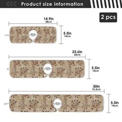 Kcldeci 2 Pack Faucet Mat Splash Guard For Kitchen Sink,Cute Safari Wild Giraffe 23x5 Inch Faucet Handle Drip Catcher Tray Absorbent Mat Fast Dry Mat For Kitchen, Bathroom -Peugeot Shop 515xjwW5BBL