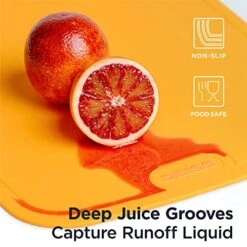 LUX Durable TPU Cutting Boards For Kitchen, Set Of 2, Double-Sided Non-Slip Chopping Board, Built-in Ruler, Flexible Large Cutting Board, Deep Juice Grooves, Dishwasher Safe 11 LUX Durable TPU Cutting Boards For Kitchen, Set Of 2, Double-Sided Non-Slip Chopping Board, Built-in Ruler, Flexible Large Cutting Board, Deep Juice Grooves, Dishwasher Safe -Peugeot Shop 5161SjC3tfL