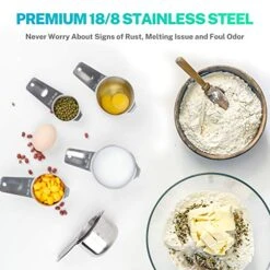 Measuring Cups And Measuring Spoons. 304(18/8) Stainless Steel ,14 Piece Measuring Cups And Spoons Combo -Peugeot Shop 5166ir35lKL