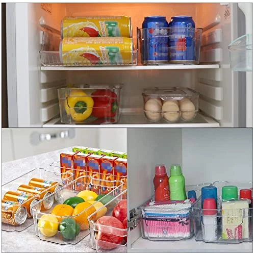 Plastic Refrigerator Organizer Bins, 7 Packs Refrigerator Organizer Bins 2 Large&4 Medium Food Storage Bins And 1 Egg Holder For Freezer, Kitchen Cabinet, Pantry Organization And Storage, BPA Free 4 Plastic Refrigerator Organizer Bins, 7 Packs Refrigerator Organizer Bins 2 Large&4 Medium Food Storage Bins And 1 Egg Holder For Freezer, Kitchen Cabinet, Pantry Organization And Storage, BPA Free - Image 4