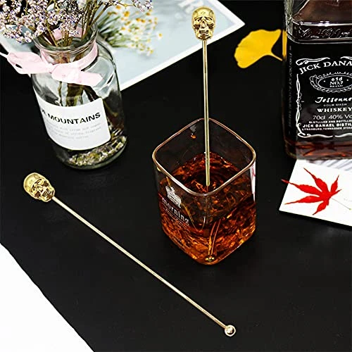 8 Pcs Stainless Steel Coffee Stirrers Beverage Stir Sticks Drinking Swizzle Sticks With Skull Top For Mixing Cocktail, Whiskey, Fruit Juice (Silver) 5 8 Pcs Stainless Steel Coffee Stirrers Beverage Stir Sticks Drinking Swizzle Sticks With Skull Top For Mixing Cocktail, Whiskey, Fruit Juice (Silver) - Image 5