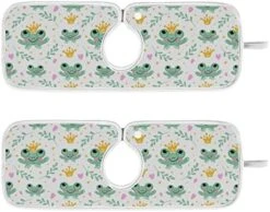 Kcldeci 2 Pack Faucet Mat Splash Guard For Kitchen Sink,Cute Frogs Crowns 14x5 Inch Faucet Handle Drip Catcher Tray Absorbent Mat Fast Dry Mat For Kitchen, Bathroom -Peugeot Shop 516Cph7qBL. AC 1