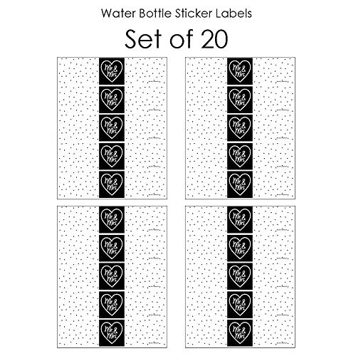 Big Dot Of Happiness Mr. And Mrs. - Black And White Wedding Or Bridal Shower Water Bottle Sticker Labels - Set Of 20 2 Big Dot Of Happiness Mr. And Mrs. - Black And White Wedding Or Bridal Shower Water Bottle Sticker Labels - Set Of 20 - Image 2