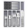 Hammered Silverware Set With Organizer, 49 Piece Stainless Steel Flatware Set For 8, Eating Utensil Sets With Steak Knives, Cutlery Tableware Service Include Fork Knife Spoon Set, Mirror Polished