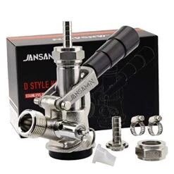 Jansamn Keg Coupler, Sankey D Tap With Stainless Steel Probe, Keg Coupler D System With Black Handle & Hose Clamp, D Style 11 Jansamn Keg Coupler, Sankey D Tap With Stainless Steel Probe, Keg Coupler D System With Black Handle & Hose Clamp, D Style -Peugeot Shop 516NJ17bGFL
