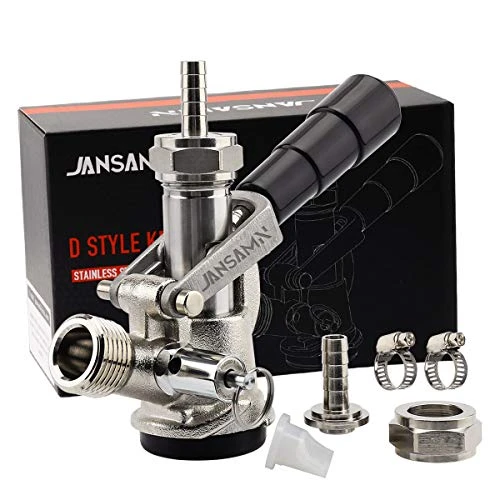 Jansamn Keg Coupler, Sankey D Tap With Stainless Steel Probe, Keg Coupler D System With Black Handle & Hose Clamp, D Style 6 Jansamn Keg Coupler, Sankey D Tap With Stainless Steel Probe, Keg Coupler D System With Black Handle & Hose Clamp, D Style - Image 6