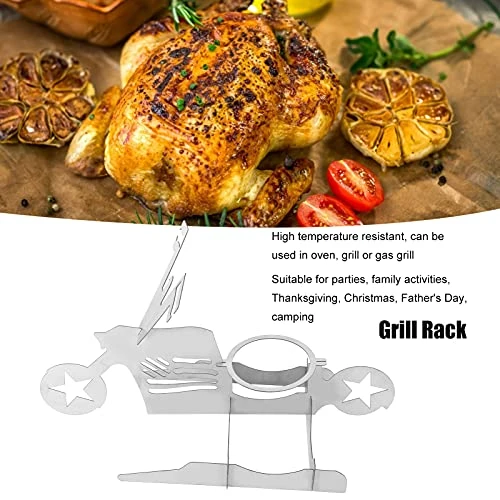 Nwejron Beer Can Chicken Rack, Motorcycle Shape Chicken Holder Sturdy Removable Portable For Outdoor For Home(Five-Pointed Star) 2 Nwejron Beer Can Chicken Rack, Motorcycle Shape Chicken Holder Sturdy Removable Portable For Outdoor For Home(Five-Pointed Star) - Image 2