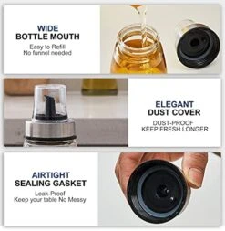 [3 Pack 180ml/6 Oz Airtight Olive Oil Dispenser Bottle,Oil And Vinegar Cruet Set For Kitchen And BBQ, Oil Decanter For Cooking Wine/Soy Sauce/Vinegar, Leak-Proof Spout With Dust Cap 6 [3 Pack 180ml/6 Oz Airtight Olive Oil Dispenser Bottle,Oil And Vinegar Cruet Set For Kitchen And BBQ, Oil Decanter For Cooking Wine/Soy Sauce/Vinegar, Leak-Proof Spout With Dust Cap -Peugeot Shop 516RDKzKPoL