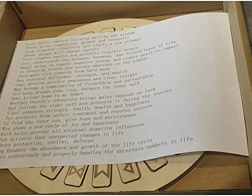 HOgog Wooden Runes Divination Engraved Board,Wood Runes Set Engraved Odin Symbols Symbol For Meditation Divination 2 HOgog Wooden Runes Divination Engraved Board,Wood Runes Set Engraved Odin Symbols Symbol For Meditation Divination - Image 2