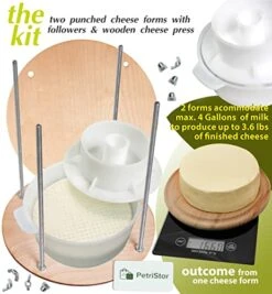 Wooden Cheese Press Diameter 11.2 In And 2 Cheese Making Forms 45 Oz Pressure Up To 50 Pounds Colorless 8 Wooden Cheese Press Diameter 11.2 In And 2 Cheese Making Forms 45 Oz Pressure Up To 50 Pounds Colorless -Peugeot Shop 516a6LpjldL